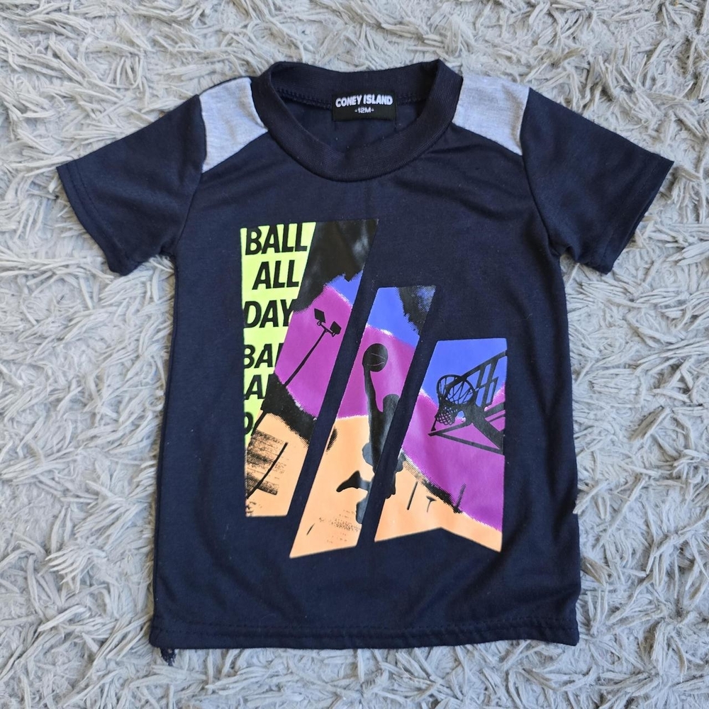 Coney Island Kids Graphic Tee - Black and Purple